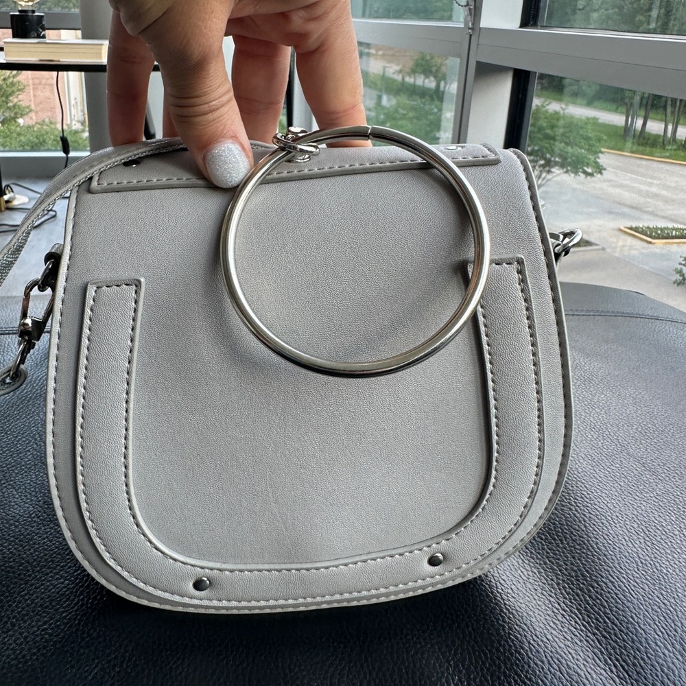 Miniso Gray Shoulder / Cross Body Ring Handle Bag Gray